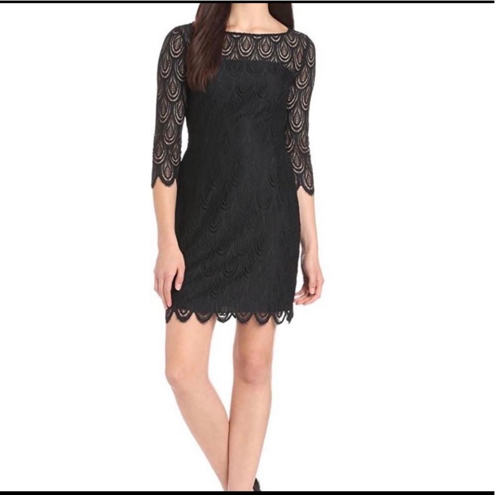 Lilly Pulitzer Black Hera Lace Cocktail Dress Size 4